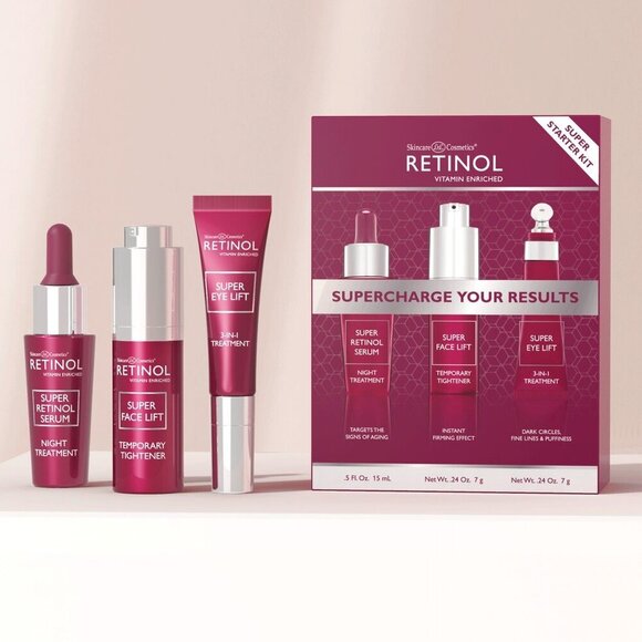 Retinol Super Starter Kit Supercharge Vitamin A Sample Sizes Skincare Cosmetics - Picture 4 of 9